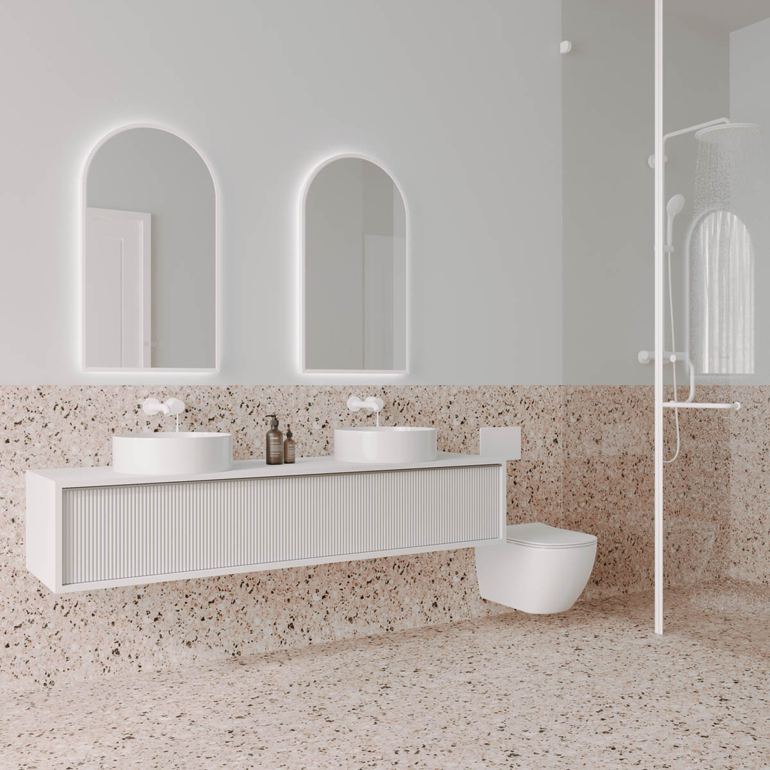 Remer A-Series Arch Backlit Mirror Nordic Gold Frame