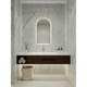 Remer A-Series Arch Backlit Mirror With Demister Baltic Brass Frame