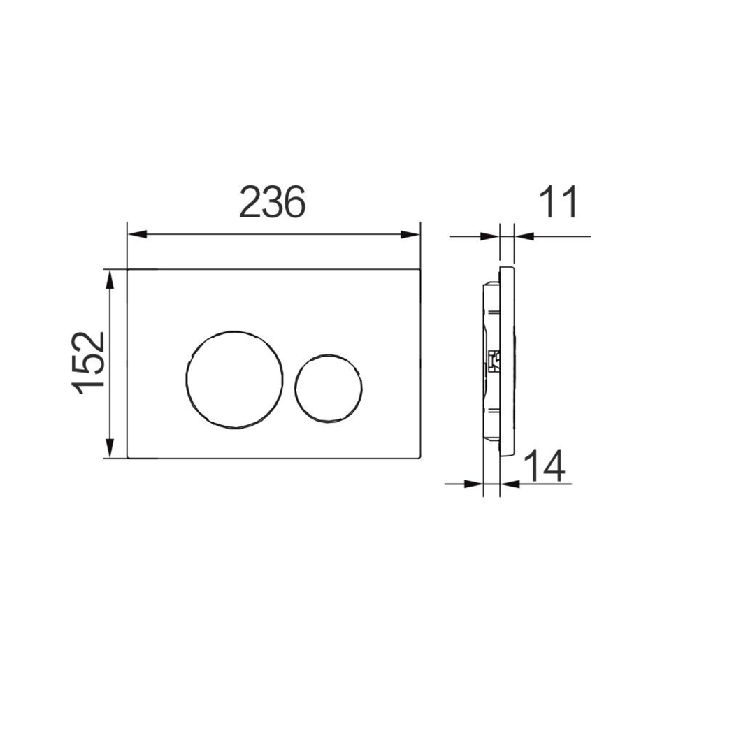 Linsol Marq Flush Plate With Round Buttons Chrome