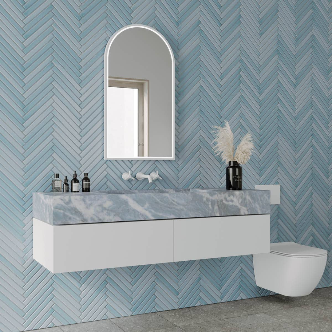 Remer Arch 500D Led Mirror With Milano White Frame