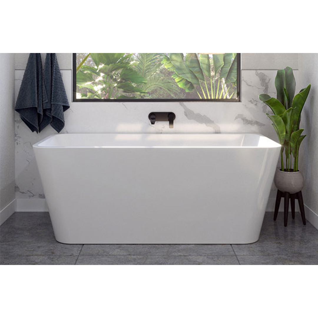 Aria 1500 Back To Wall Freestanding Bath - White(Decina P#:Ar1500W)