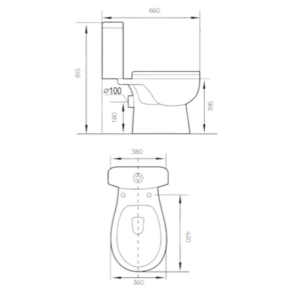 Aspire Zodiac MK5 Close Coupled Toilet Suite P Trap Soft Close Seat