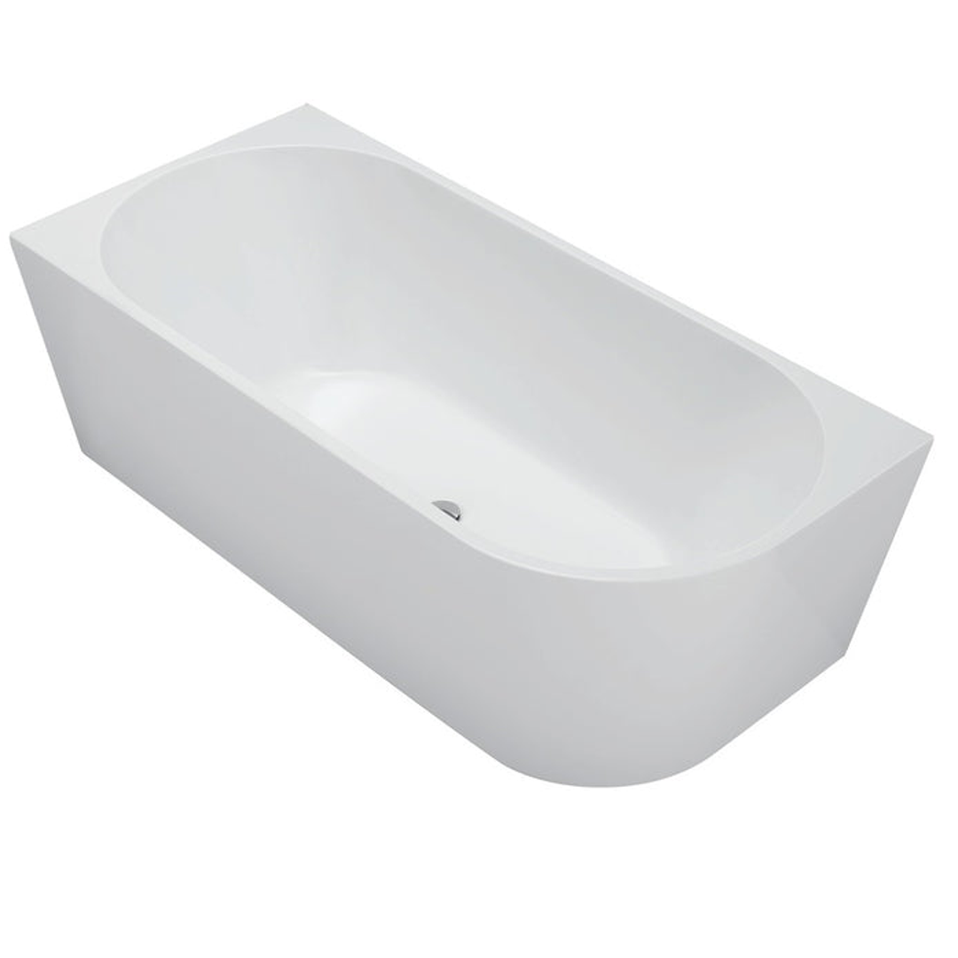 Cassa Design Auris 1400mm Coner Back To Wall Bath Left Hand Corner Gloss White