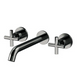 Streamline Axus Cross Wall Basin Set 220Mm Spout Brushed Gun Metal Pvd