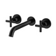 Streamline Axus Cross Wall Basin Set 220Mm Spout Matte Black