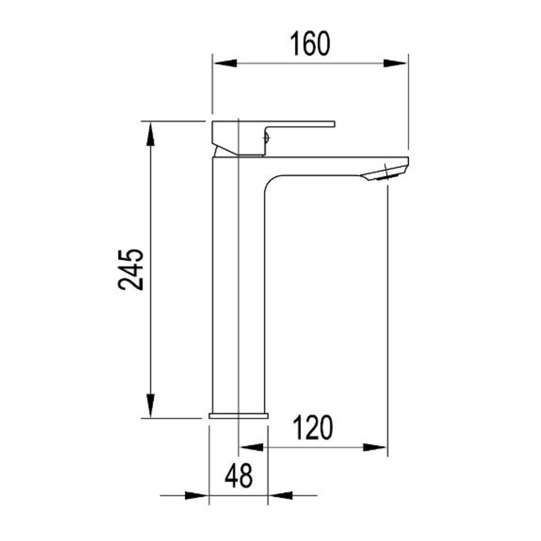 Streamline Axus Extended Height Basin Mixer Matte Black