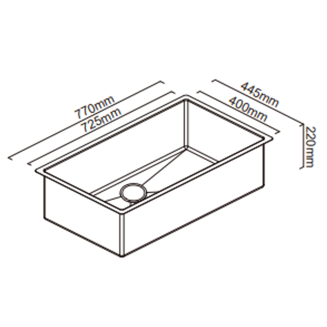 Abey Piazza Square Single Bowl