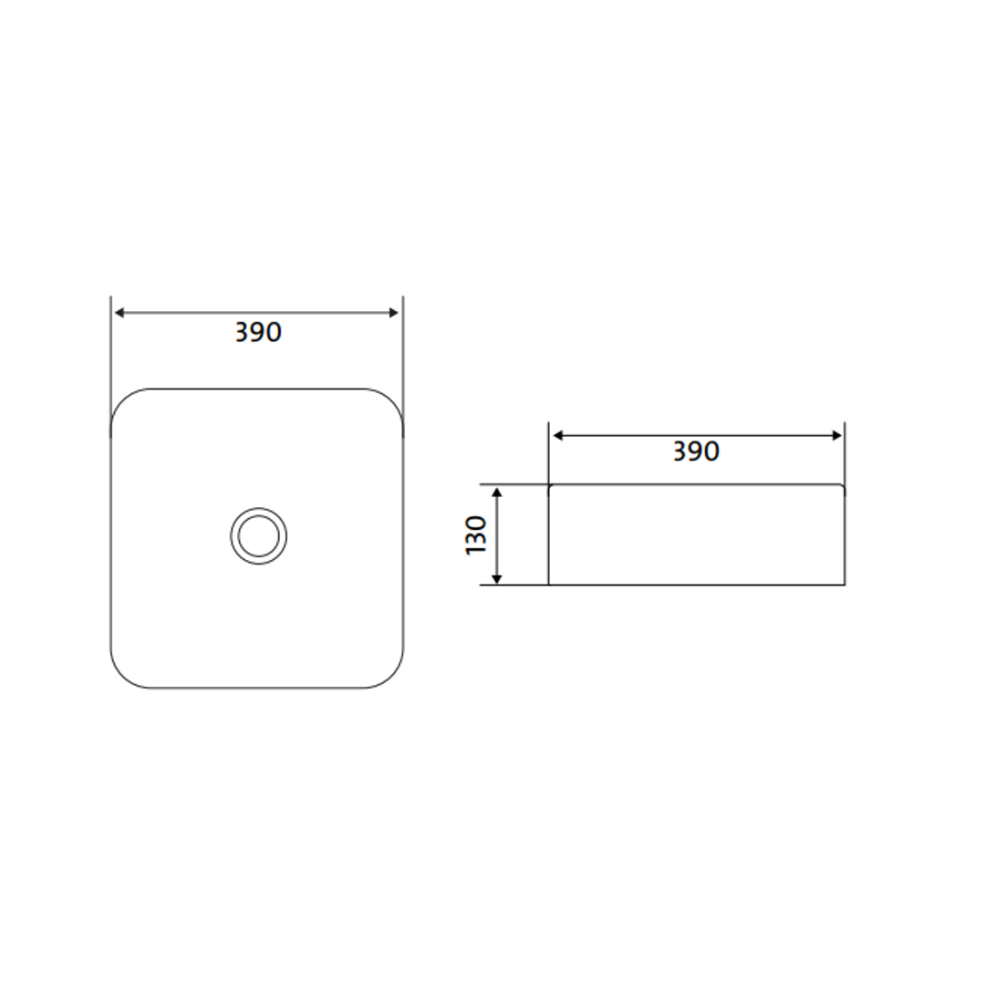 Abey Vela Square Countertop Basin