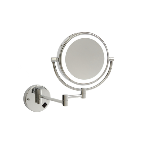 Thermogroup 1 & 8x Magnification Chrome Wall Mounted Shaving Mirror 200mm Diameter - Exposed Wiring