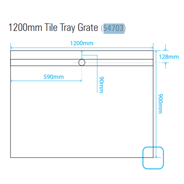 Akril Tile Tray Rear Grate 1200mm X 900mm 54703