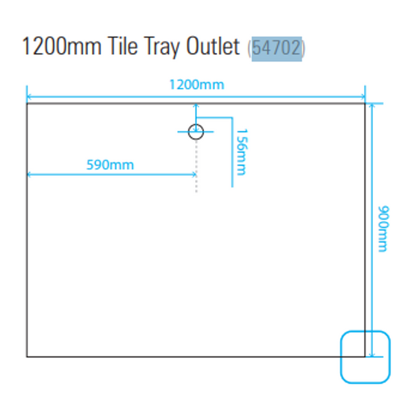 Akril Tile Tray Rear Outlet 1200mm X 900mm 54702