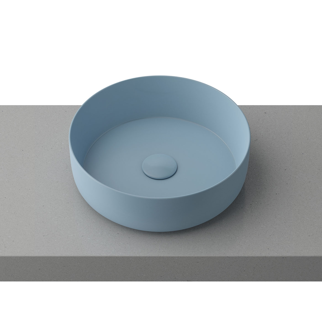 Timberline Allure Above Counter Ceramic Basin Matte Blue