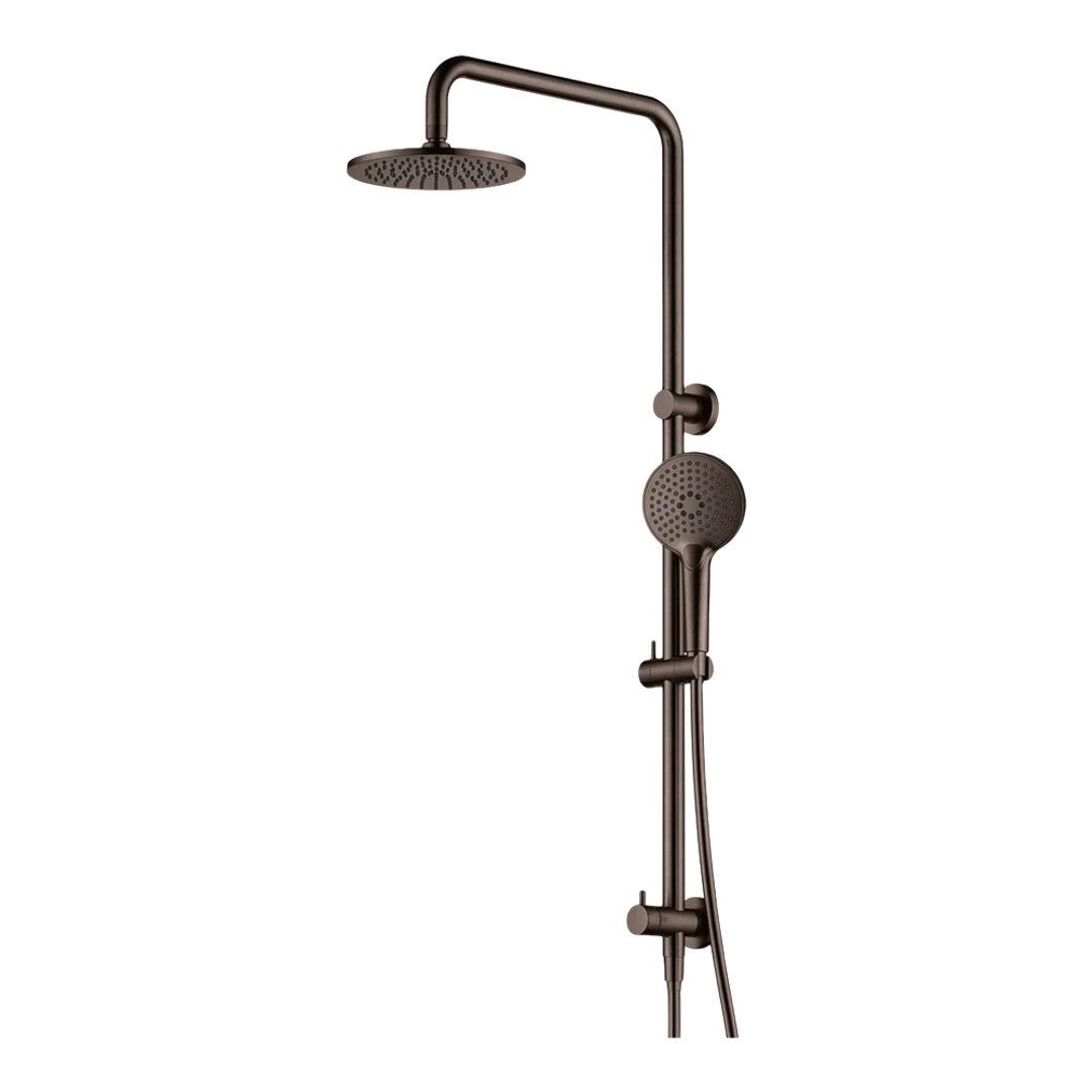Streamline Axus Shower Column W.Slide Rail And Hand Shower Dual In Diverter Dark Bronze