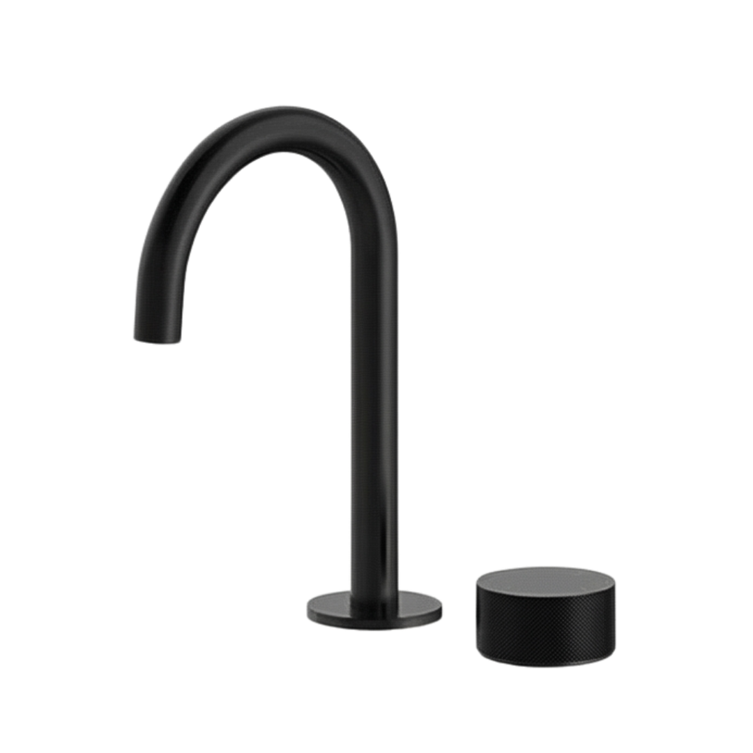 Streamline Vierra 2 Hole 227Mm Fixed Arch Spout Basin Mixer Matte Black