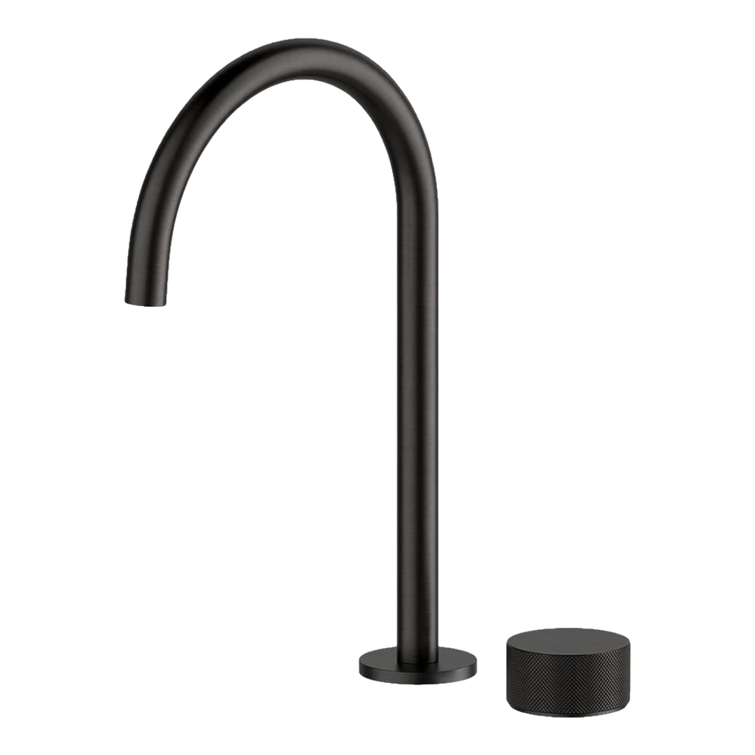 STREAMLINE VIERRA 2 HOLE FIXED ARCH SPOUT BASIN MIXER BRUSHED IRON