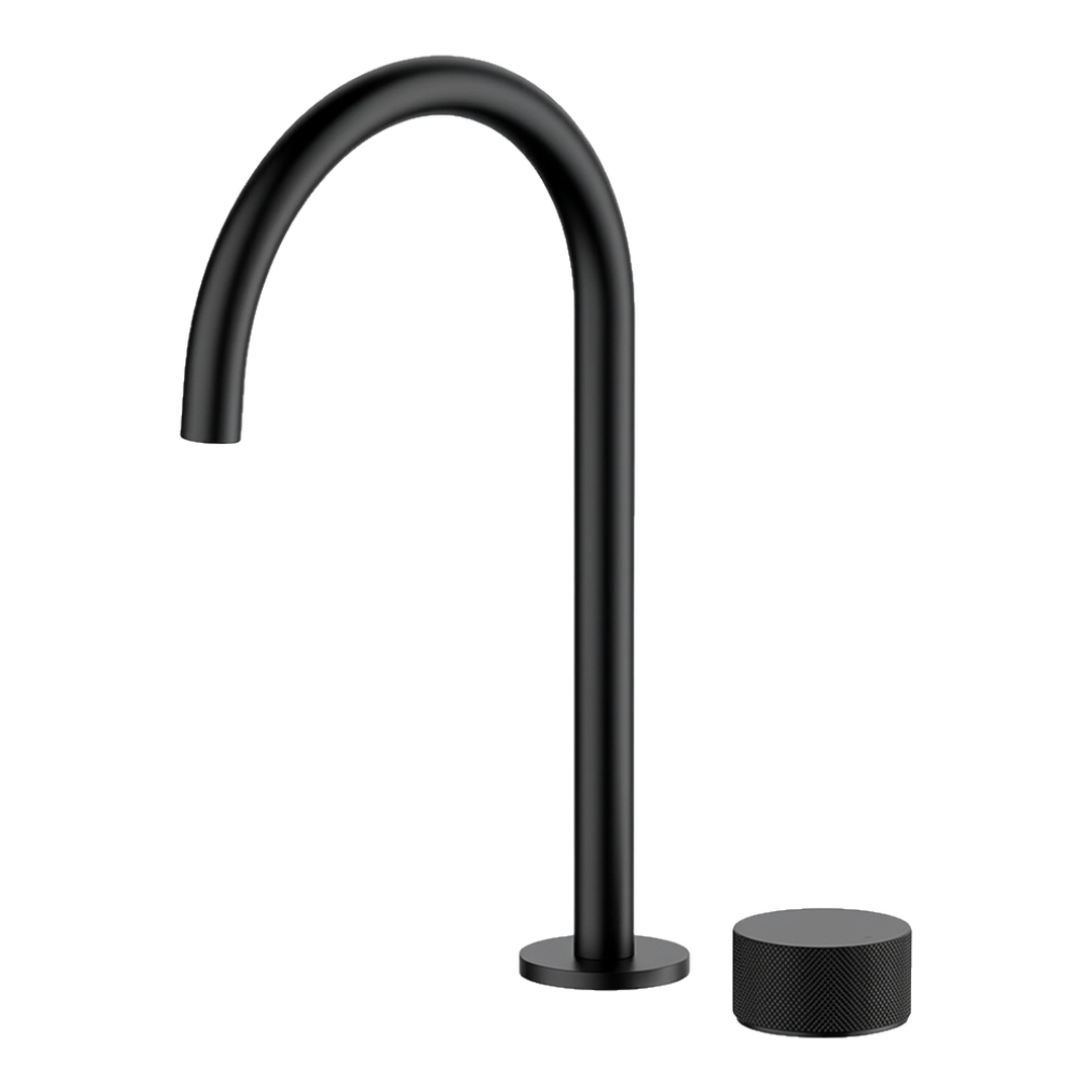 Streamline Vierra 2 Hole Fixed Arch Spout Basin Mixer Matte Black