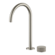 Streamline Vierra 2 Hole Fixed Arch Spout Basin Mixer Brushed Nickel