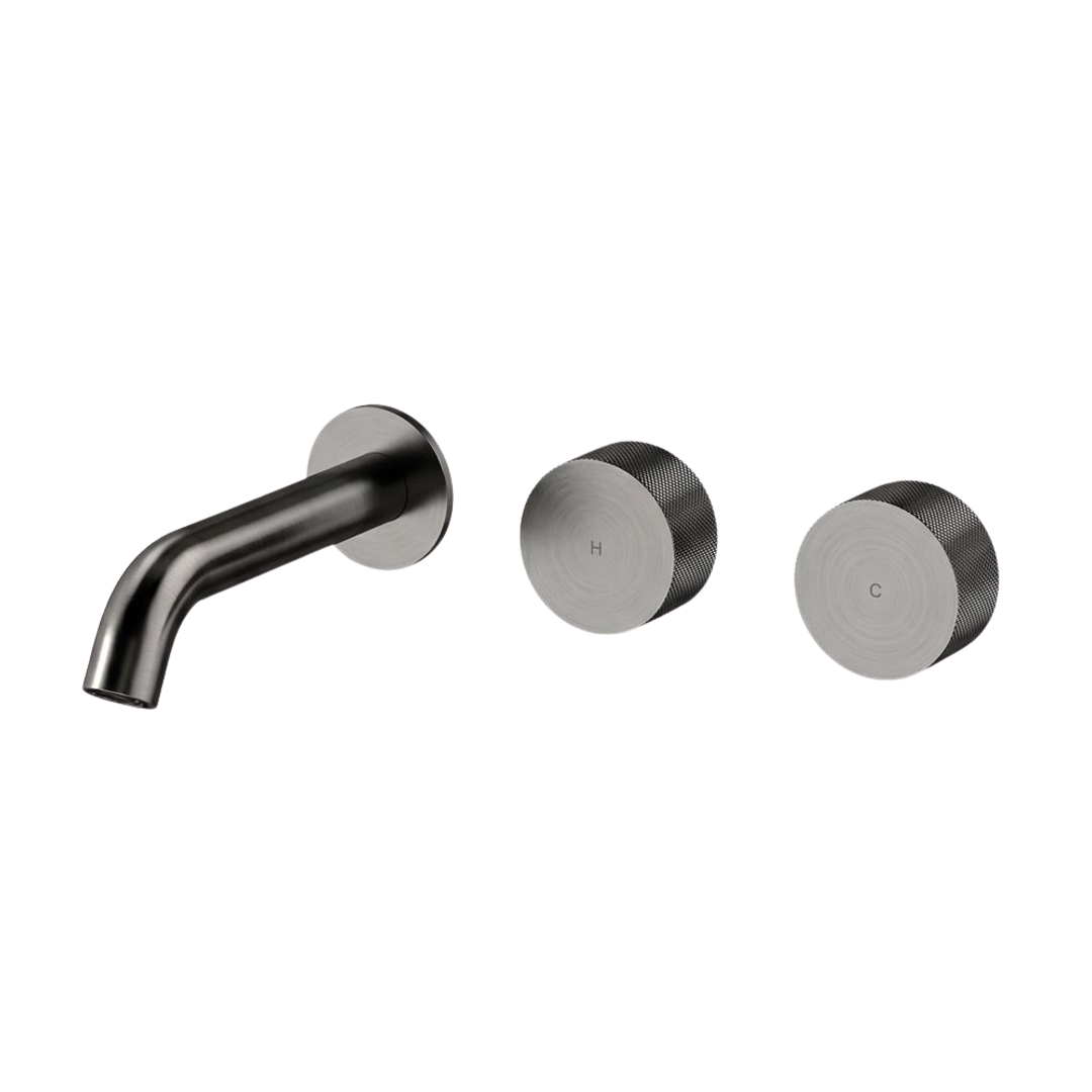 Streamline Vierra Wall Basin Set 150Mm Left Spout Gun Metal