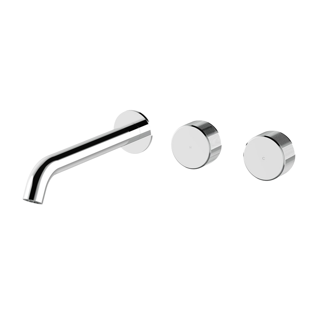 Streamline Trillion Wall Basin Set 220Mm Left Spout Brushed Gun Metal