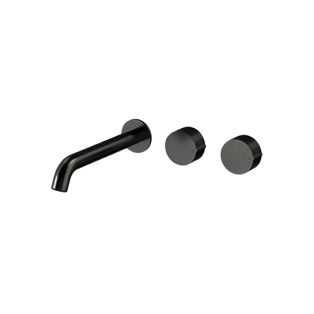 Streamline Venn Wall Basin Set 220Mm Left Spout Brushed Iron Pvd