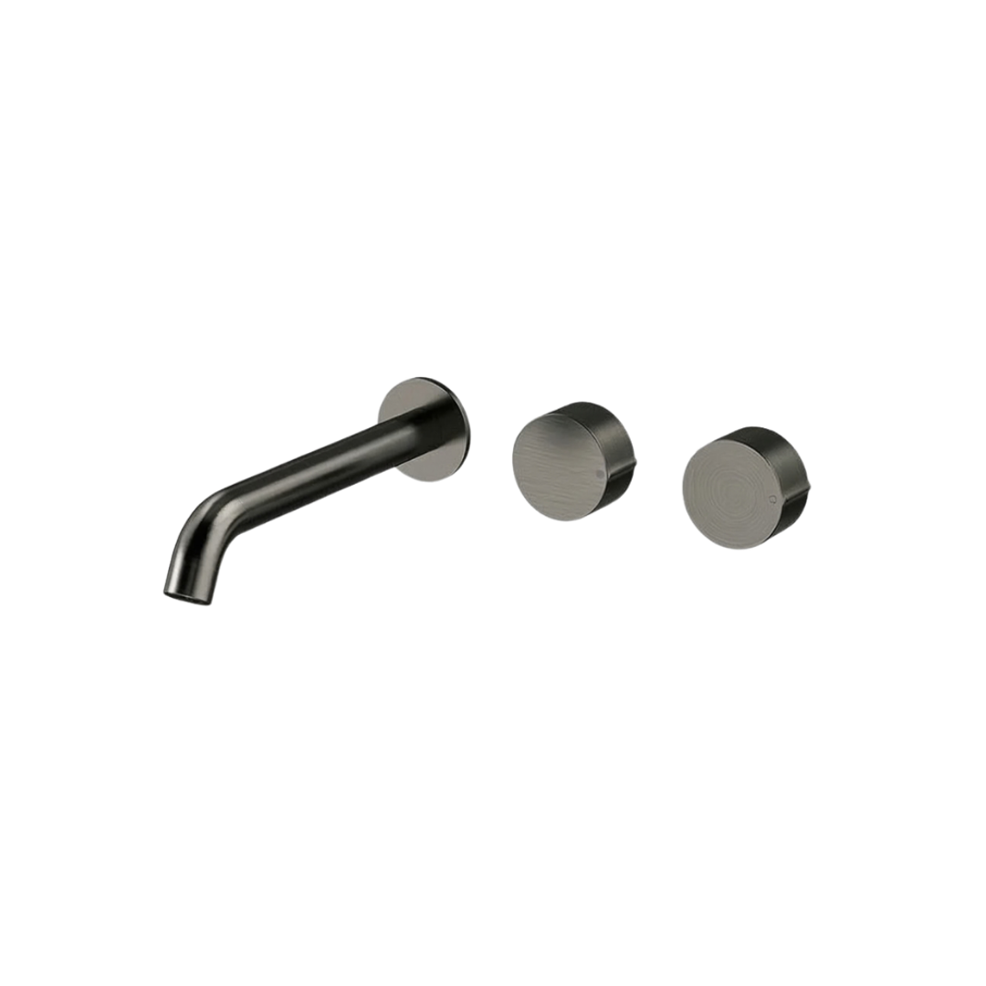 Streamline Venn Wall Basin Set 220Mm Left Spout Brushed Gun Metal Pvd
