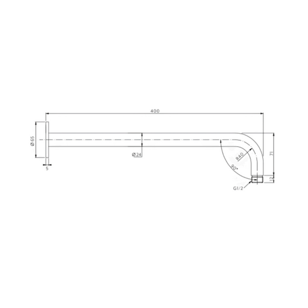 Aspire Air 400mm Shower Arm Brushed Brass