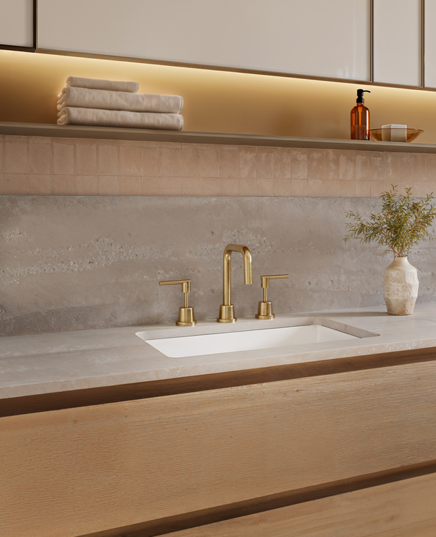 Aspire Air Lever Handle 3 Piece Basin Set Brushed Brass
