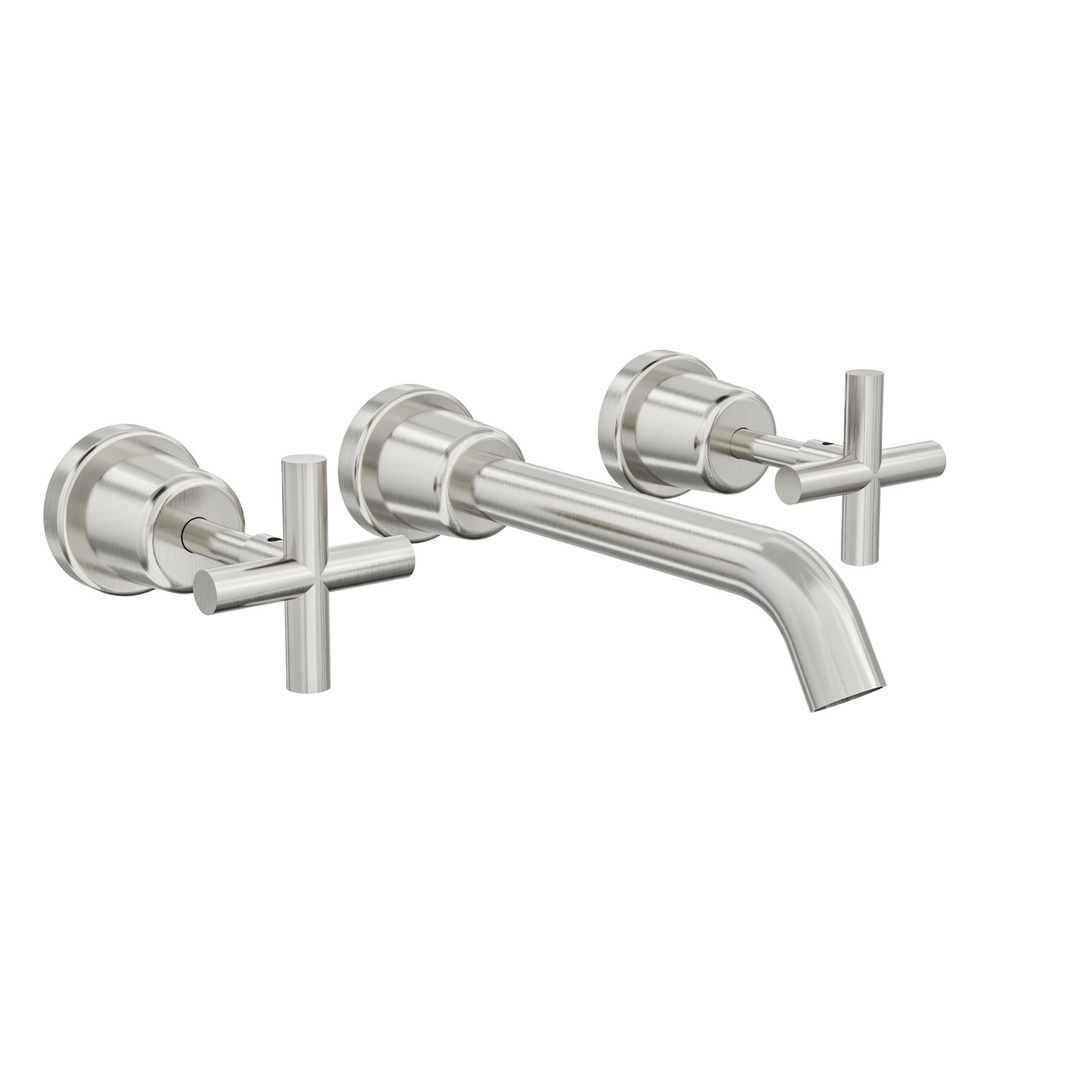 Aspire Air Cross Handle 3 Piece Basin/Bath Set Brushed Nickel