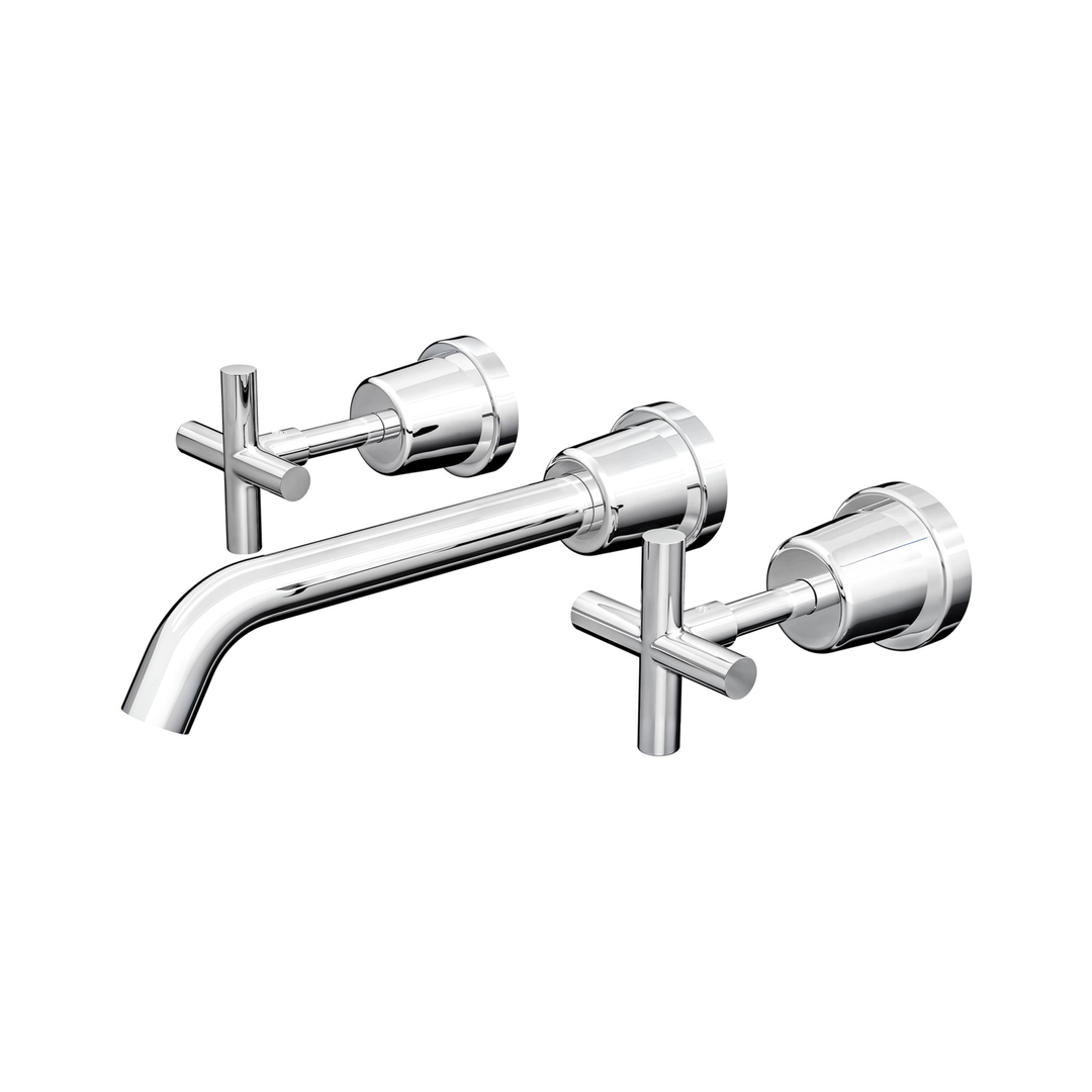Aspire Air Cross Handle 3 Piece Basin/Bath Set Chrome
