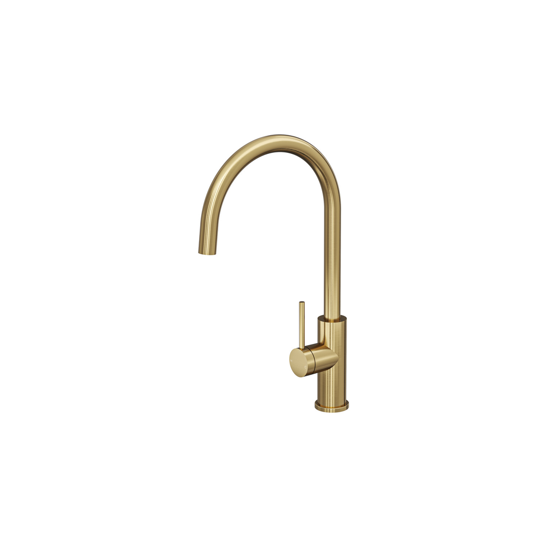 Aspire Air Pin Lever Kitchen Mixer (Non-Pullout Pin And Paddle Inc) Brushed Brass