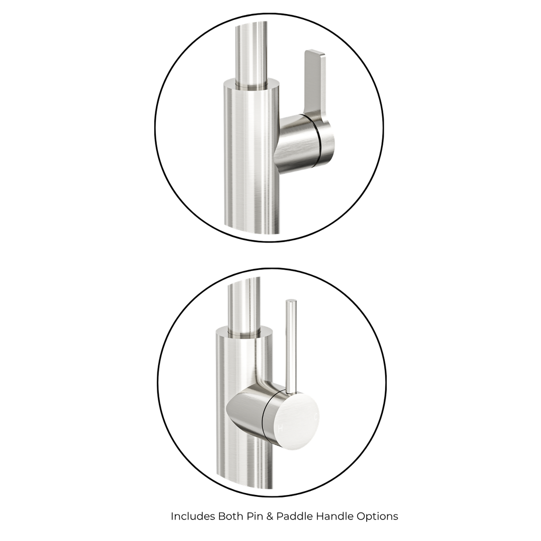 Aspire Air Pin Lever Kitchen Mixer (Non-Pullout Pin And Paddle Inc) Brushed Nickel
