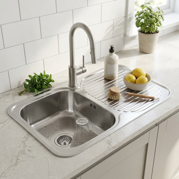 Aspire La Rosa 780 X 480 S/S Single Bowl Sink 1Th Lh Bowl