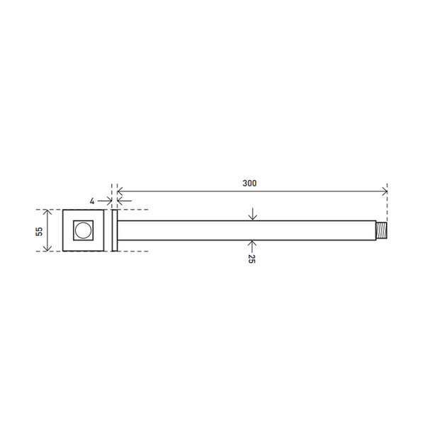 Aspire Midnight 300mm Ceiling Dropper Sqaure