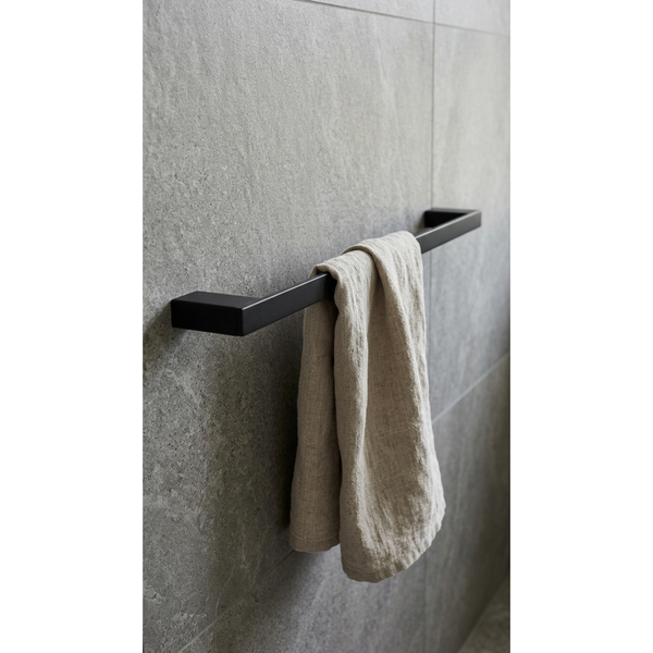 Aspire Midnight 750Mm Single Towel Rail Matte Black