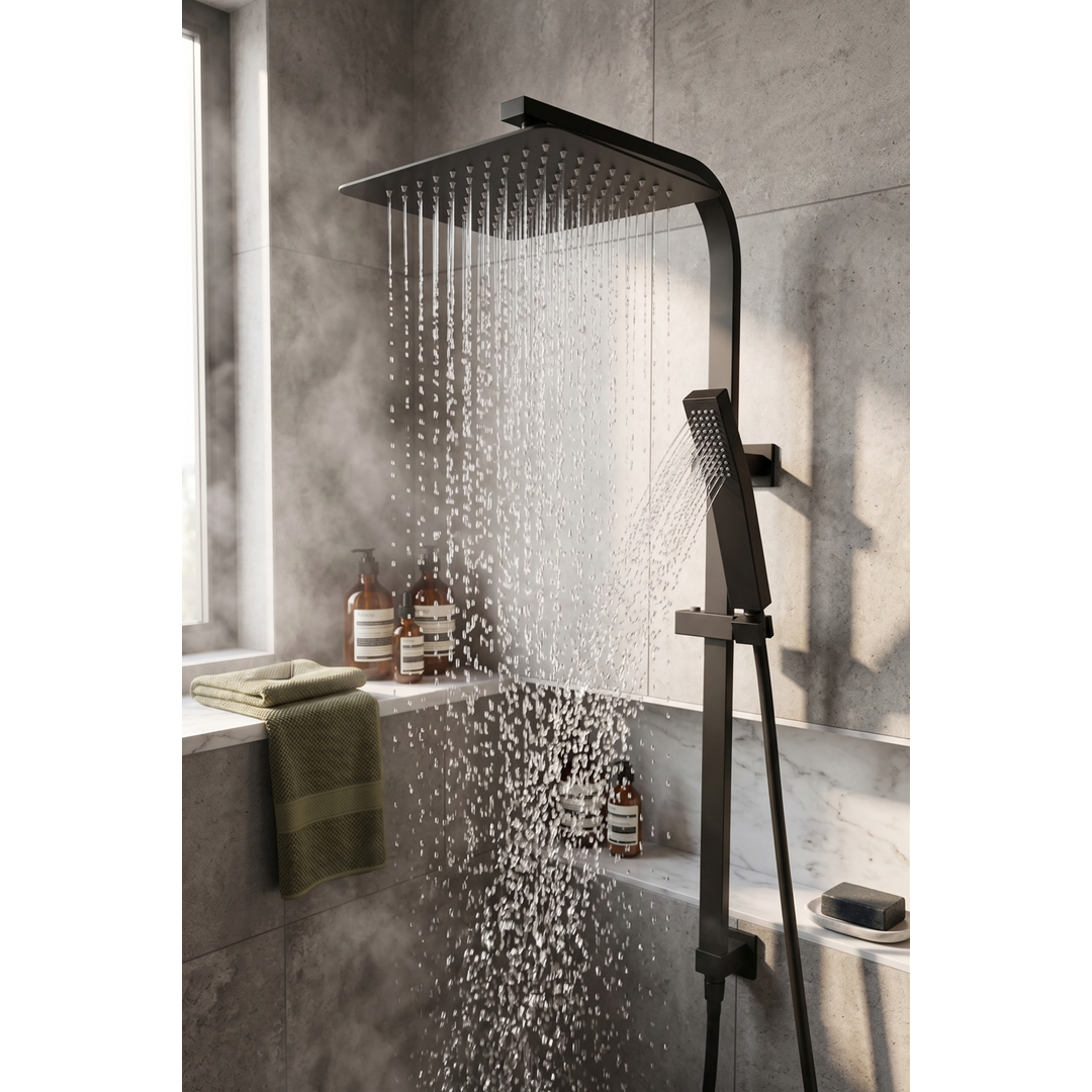 Aspire Midnight Shower Twinner Square Matte Black