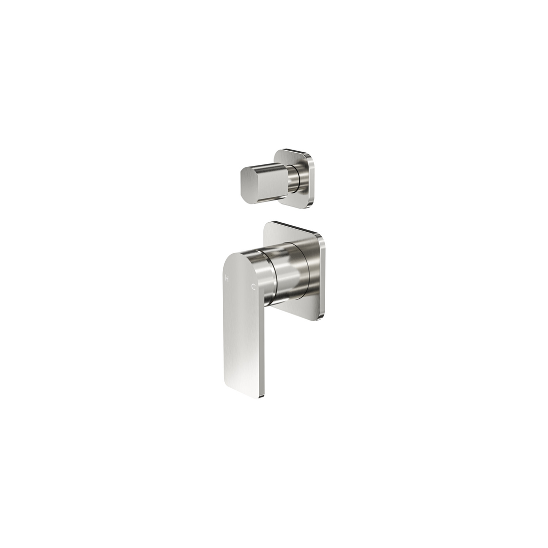 Aspire Nuovo Shower/Bath Mixer Diverter (Separate Plate) Brushed Nickel