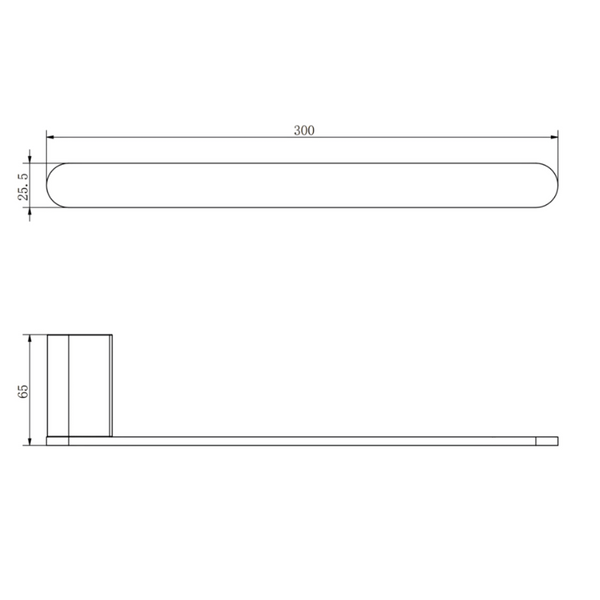 Aspire Nuovoair 300mm Hand Towel Holder (Matches Aspire Air And Nuovo) Brushed Brass