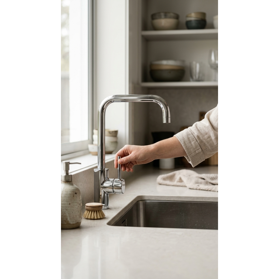 Aspire Spring Pin Lever Square Neck Sink Mixer