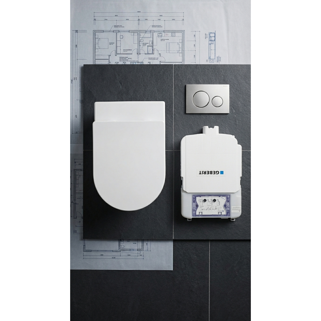 Aspire Urban II Wf Inwall Suite Round C/P Button Cistern Seat & Pan