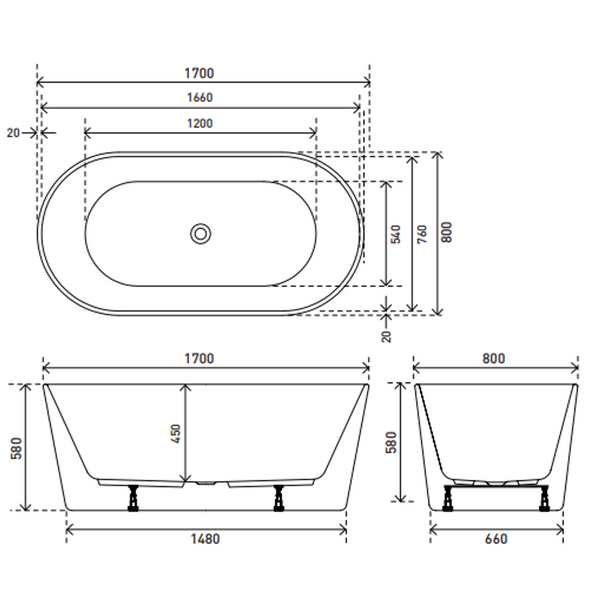 Aspire Urban II Freestanding Bath Suite  1700mm