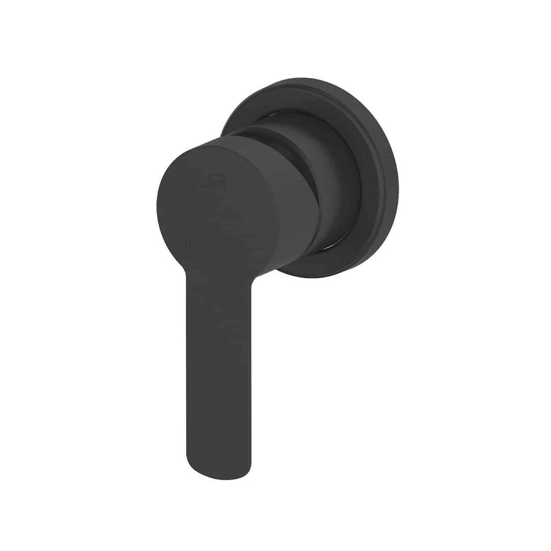 Greens Astro Ii Shower Mixer Trim Set With Mini Plate Pvd Matte Black