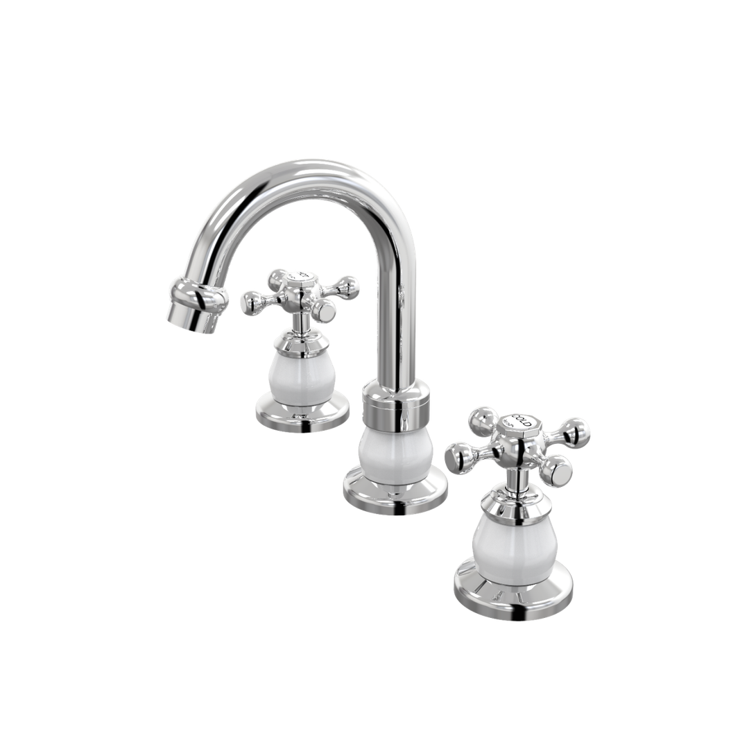 Par Tudor Basin Set Chrome & White (B31.011.1.03)