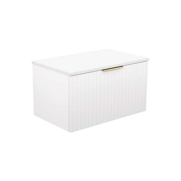 Fienza Bayview 750 Wall Hung Vanity 1Dr Dolce Satin Black Top