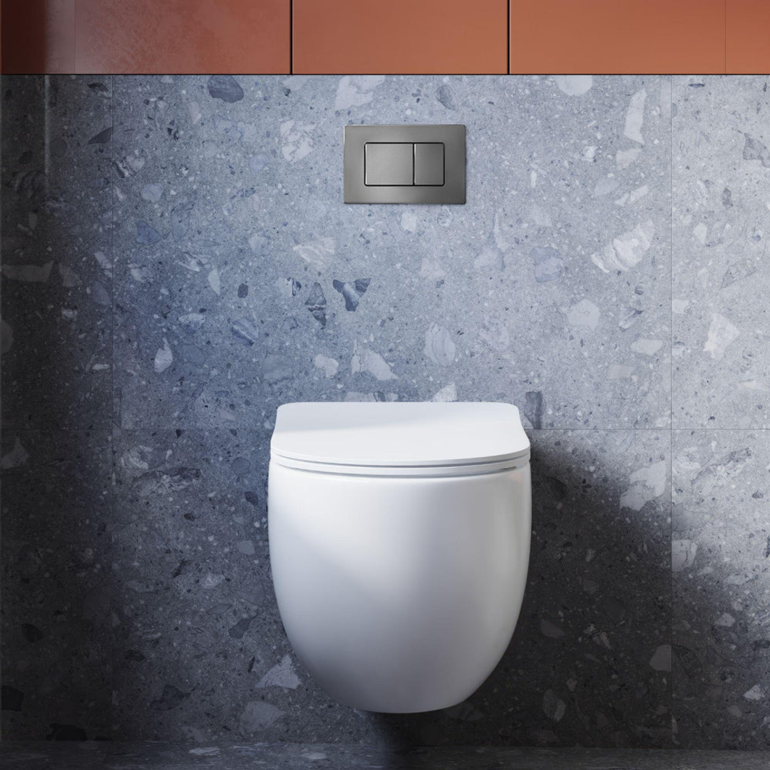 Belbagno Dual Flush Plate Stainless Steel Square Gunmetal Bb-1011-Ss-Gm