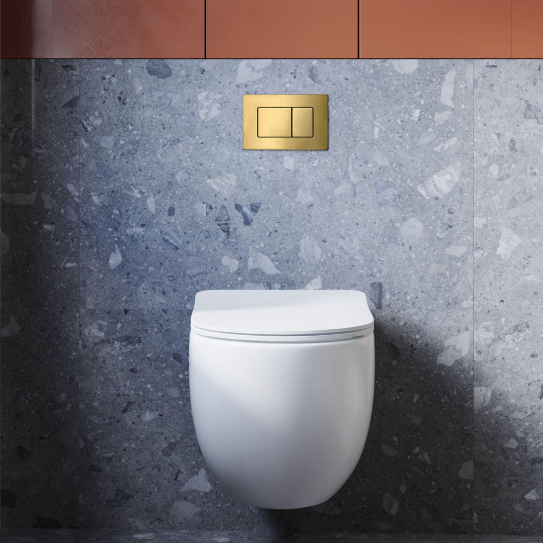 Belbagno Dual Flush Plate Stainless Steel Square Champaign Gold Bb-11-Ss-Cg