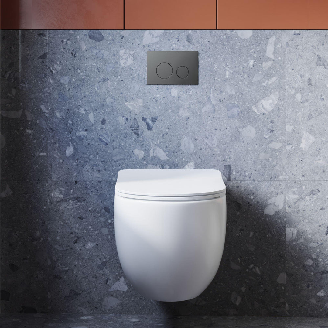 Belbagno Dual Flush Plate Stainless Steel Round Gunmetal Bb-1105-Ss-Gm
