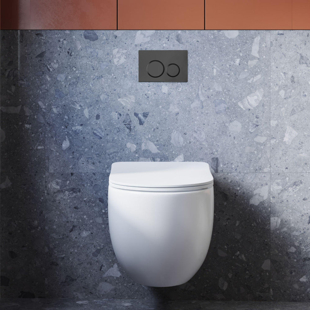 Belbagno Dual Flush Plate Abs Matte Black Bb-1201-Ab-Mb