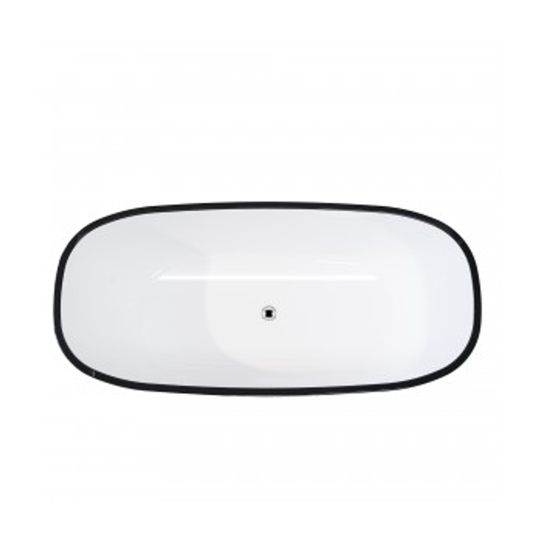 Bel Bagno Sapphire Bath Black Exterior White Interior 1650mm
