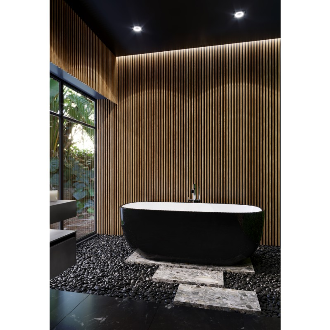 Bel Bagno Sapphire Bath Black Exterior White Interior 1650mm