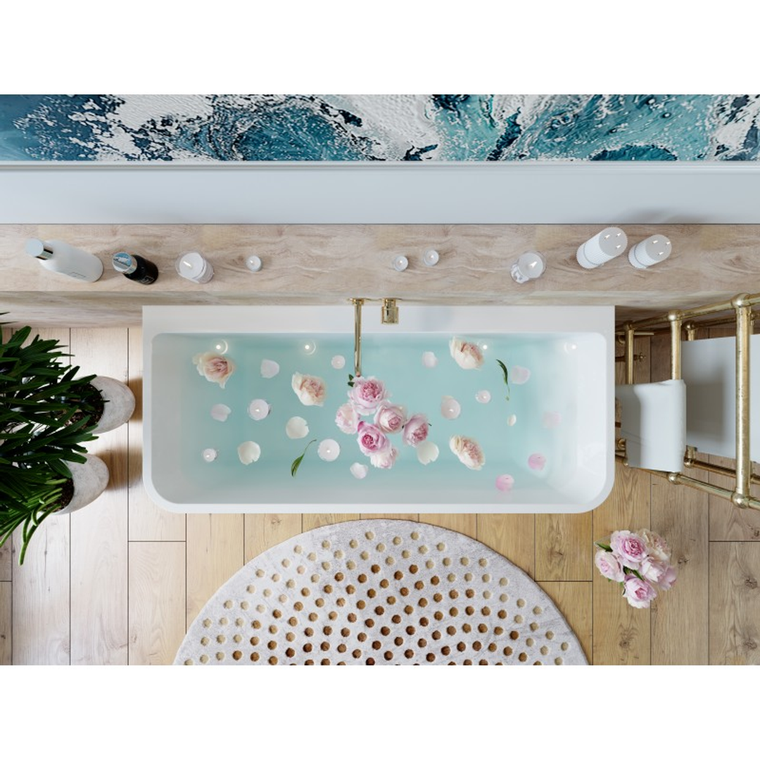 Belbagno Alto Freestanding Bath Gloss White 1700mm